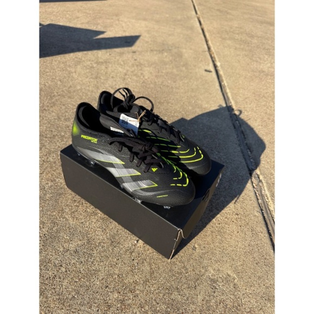 Adidas Predator Pro FT FG Soccer Cleats Black Yellow Football‎ Shoes Mens